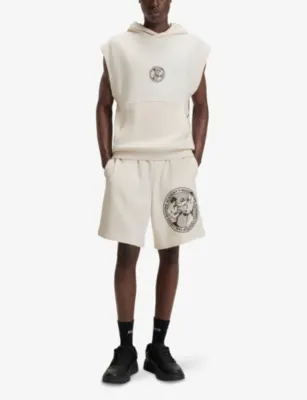 HUGO Logo-Print Relaxed-Fit Sleeveless Sweatshirt detail 2