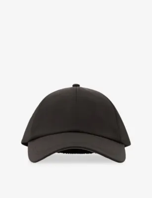REISS Caleb Brand-Embroidered Woven Cap - CHOCOLATE BROWN