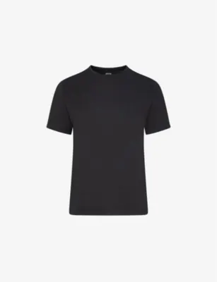SKIMS Crewneck short-sleeve cotton-jersey T-shirt - CHALK in CHALK, additional product view 2