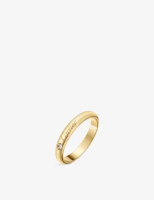 CARTIER C de Cartier 3mm 18ct Yellow-Gold and 0.02ct Brilliant-Cut Diamond Wedding Ring - 44mm detail 2