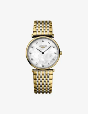 LONGINES L4.512.2.87.7 La Grande Classique De Longines Yellow PVD-Coated and 0.081ct Diamond Quartz Watch