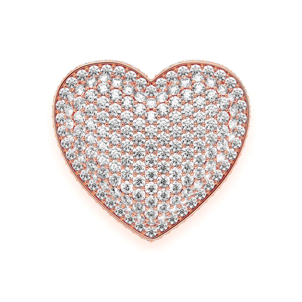 For Him Deluxe Bubbly Heart Signet Ring in Rose Gold / Natural Diamond – Ring
