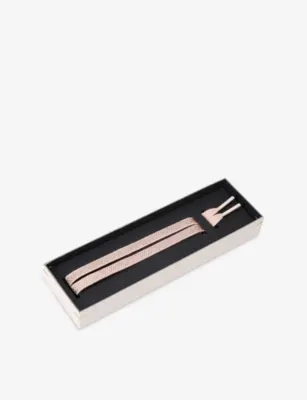 GOLDEN GOOSE Crystal-Embellished Woven Shoe Laces - S in PALE PINK – Mens | Trainers | Lace up trainers