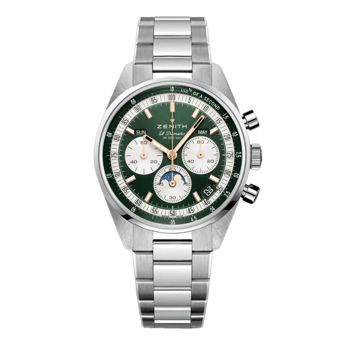 Zenith Chronomaster Original Steel 38mm Mens Watch Green