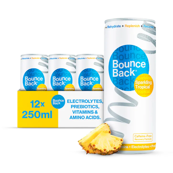 Bounce Back Case of 12 x 250ml Tropical Flavour Low Calorie Caffeine-Free Sparkling Soft Drink detail 2