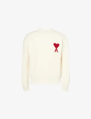 AMI PARIS Logo-Knit Crewneck Wool Jumper
