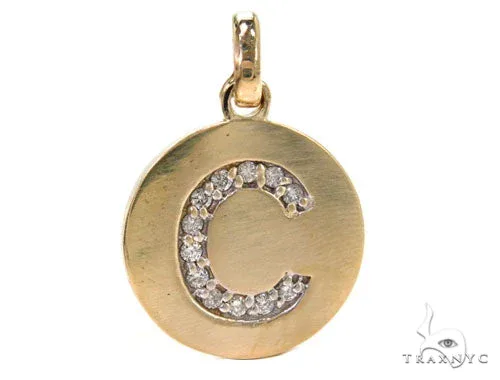 RINA - SUNNY 2 14k Yellow Gold Prong Diamond Initial C Pendant-39987 in Rose Gold – Pendant