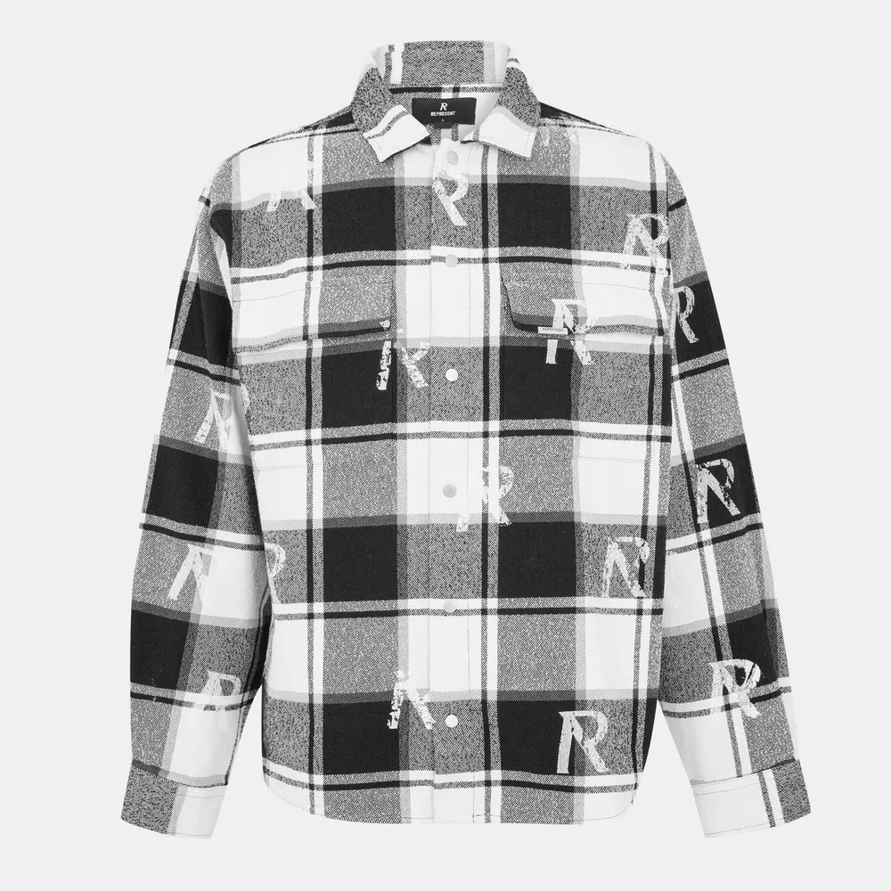 Represent Men's Patterned Long Sleeve Shirt