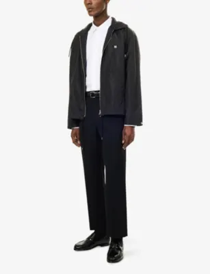 TOTEME Logo-Embroidery Drawstring Nylon Jacket in BLACK, additional product view 2