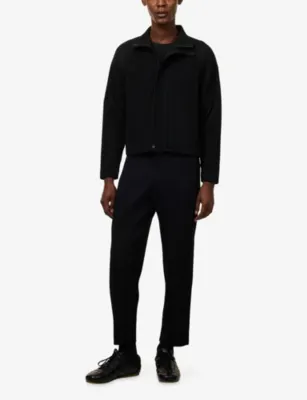 HOMME PLISSE ISSEY MIYAKE Tailored Pleated Knitted Jacket in 15-black, additional product view 2