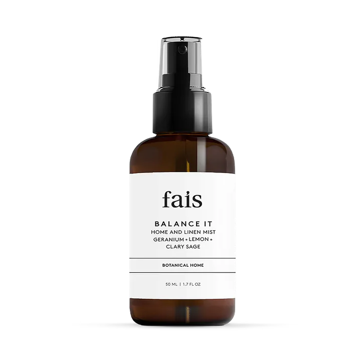 Fais Balance It Home & Linen Mist with Essential Oils – 50ml - Geranium, Lemon & Clary Sage