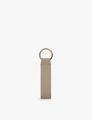 SMYTHSON Panama grained leather keyring detail 2