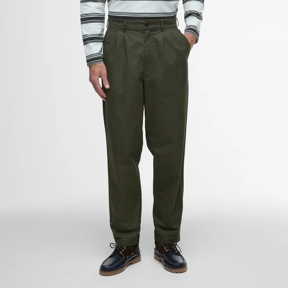 Barbour Mens Cole Trousers in Olive, additional product view 2