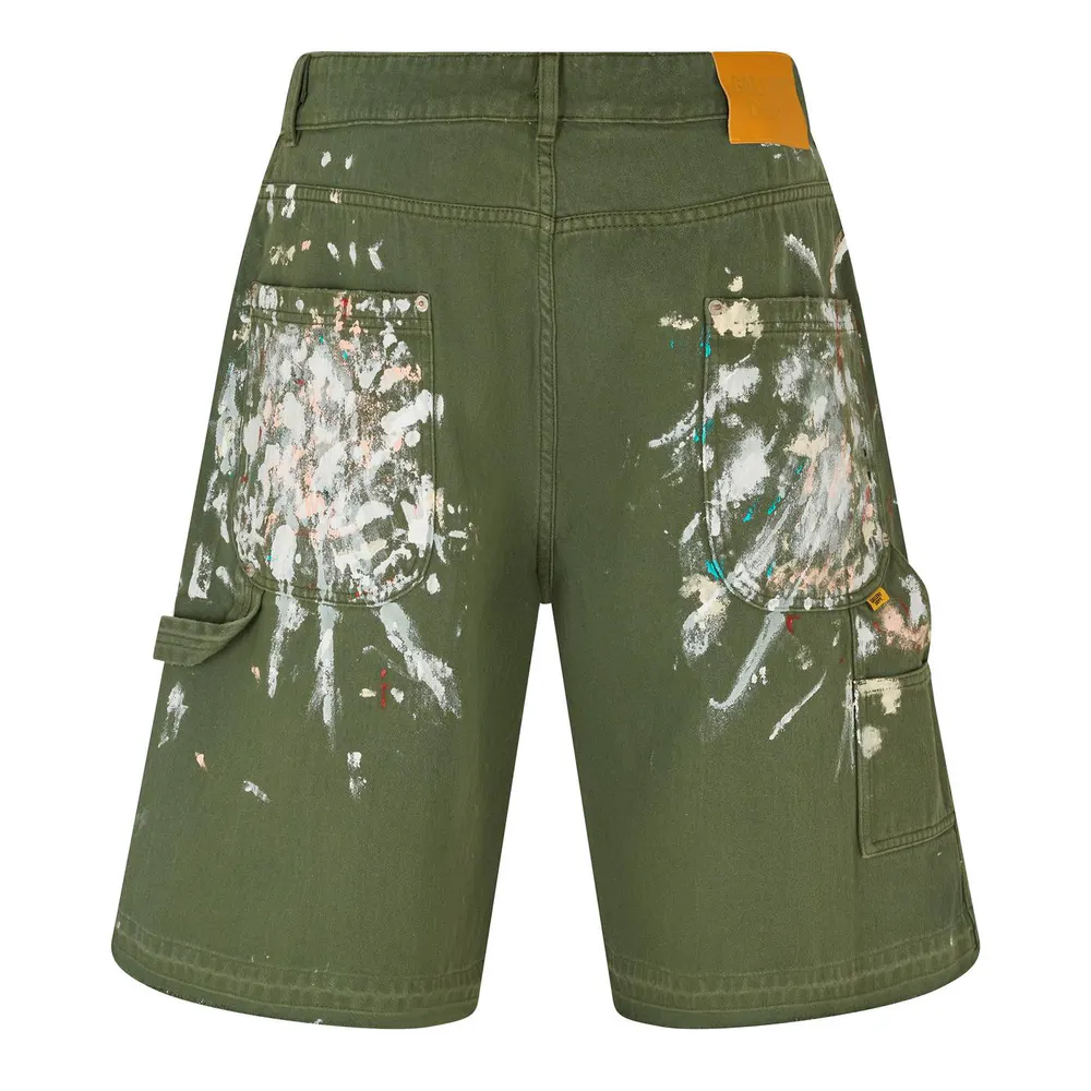 Gallery Dept Men's Denim Shorts in Military Green, additional product view 2