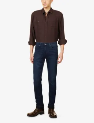 PAIGE Lennox Straight-Leg Stretch-Woven Jeans detail 2