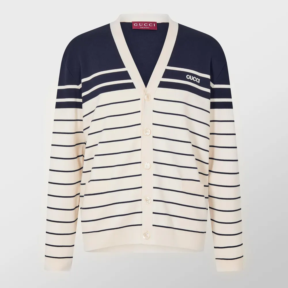 Gucci Striped Knit Cotton Cardigan