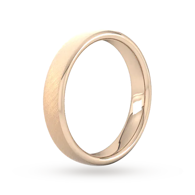 For Him 4mm Traditional Court Heavy Diagonal Matt Finish Wedding Ring In 18 Carat Yellow Gold detail 2