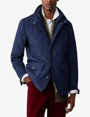 HACKETT Paddock Quilted Woven Jacket in OLD NAVY, additional product view 3