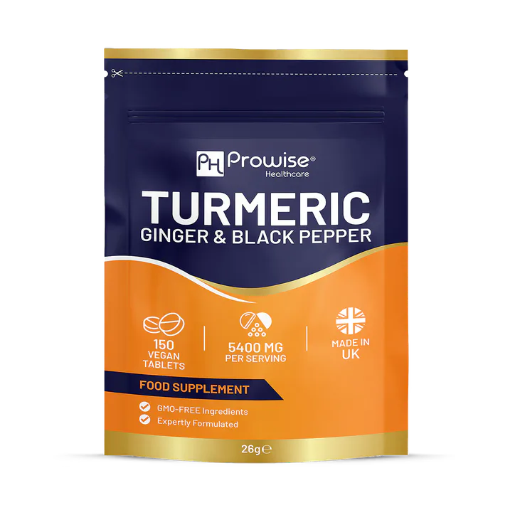 Prowise Healthcare Turmeric Tablets 5400mg with Black Pepper, Ginger 150 Easy Tablets
