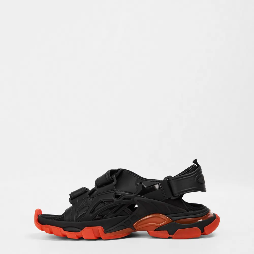 Balenciaga Track Sandals in Black/Red, additional product view 2