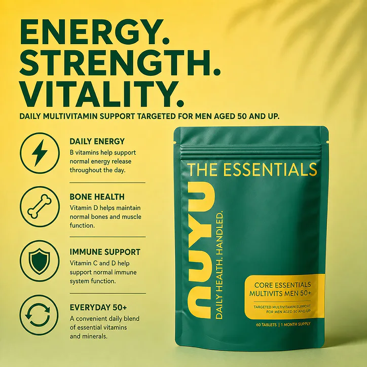 NUYU Core Essentials Men's 50+ Multivitamin 60 Tablets, additional product view 3
