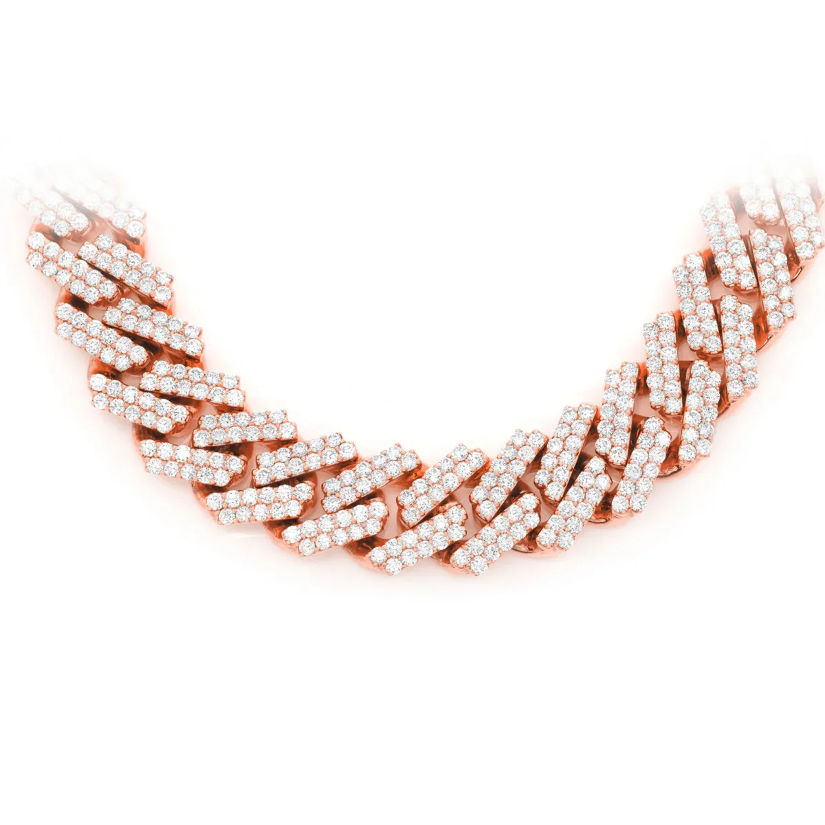 For Him Raised Cuban Diamond Necklace in 16mm / 33.00ctw / Rose Gold / 22" – Necklace