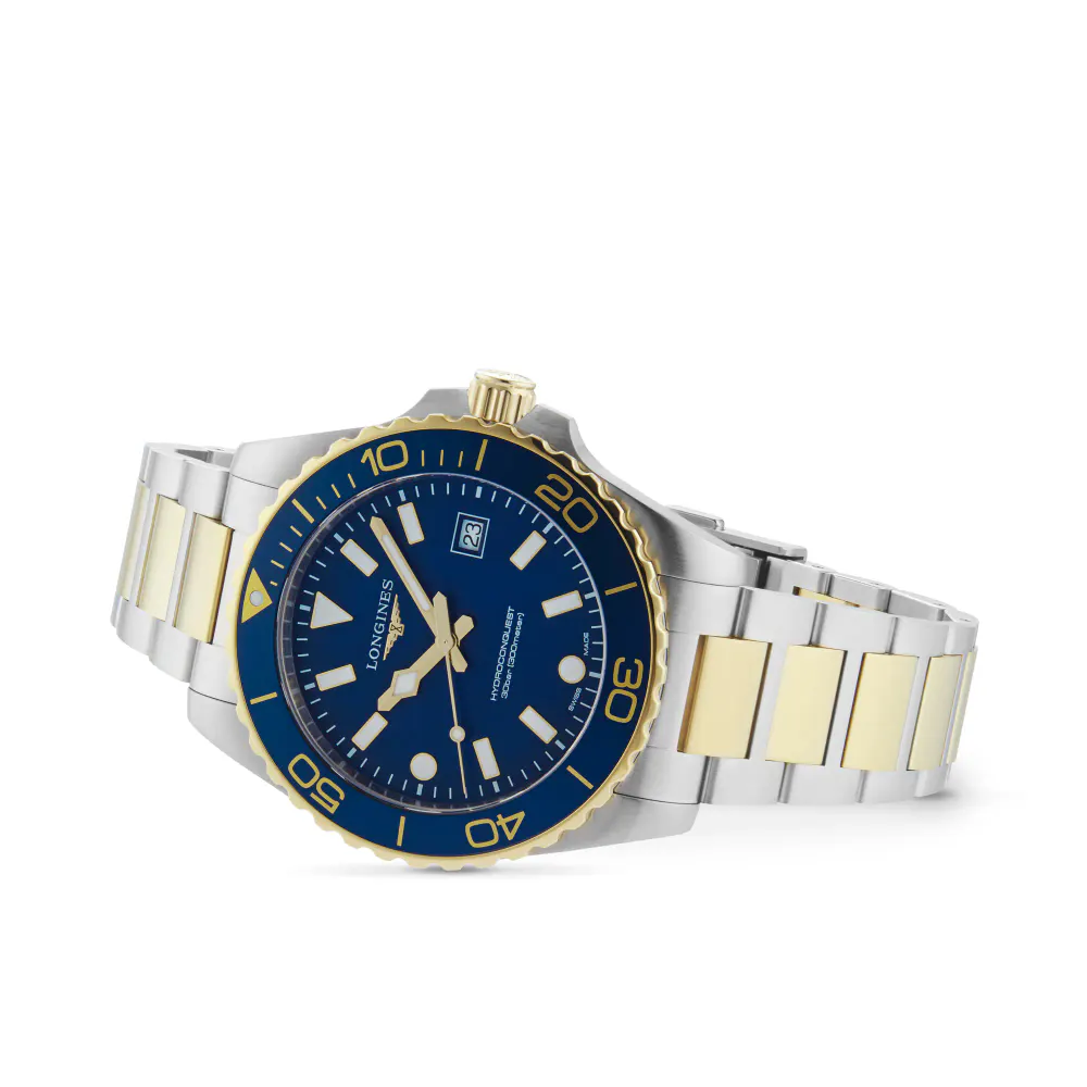 Longines HydroConquest Quartz 42mm Mens Watch Bi-Colour Blue detail 2