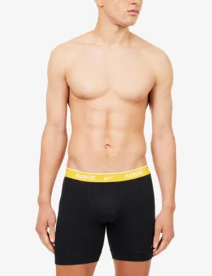 For Him Essential Pack of Five Cotton-Stretch Boxer Briefs in Blk Volt/red/ryl/grn, additional product view 2