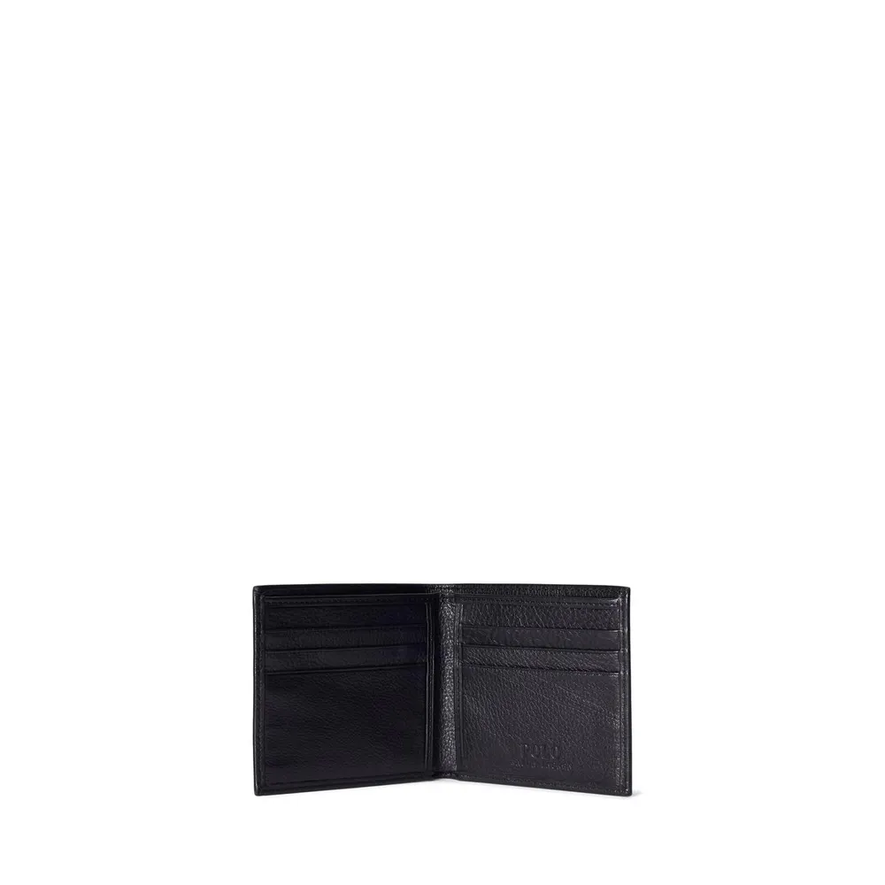 Polo Ralph Lauren Mens Pebbled Leather Billfold Wallet detail 2