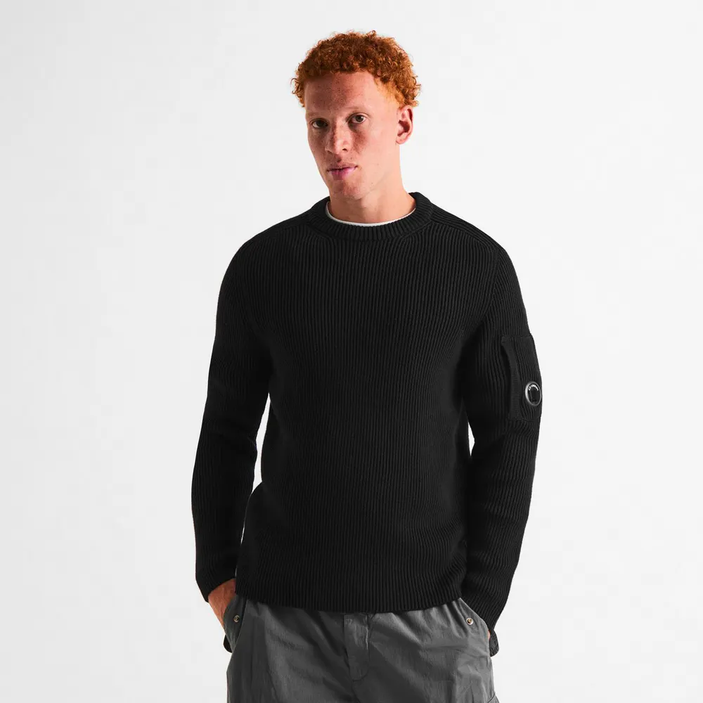 CP Company Men's Full-Rib Crew Cotton Long-Sleeve Jumper detail 3