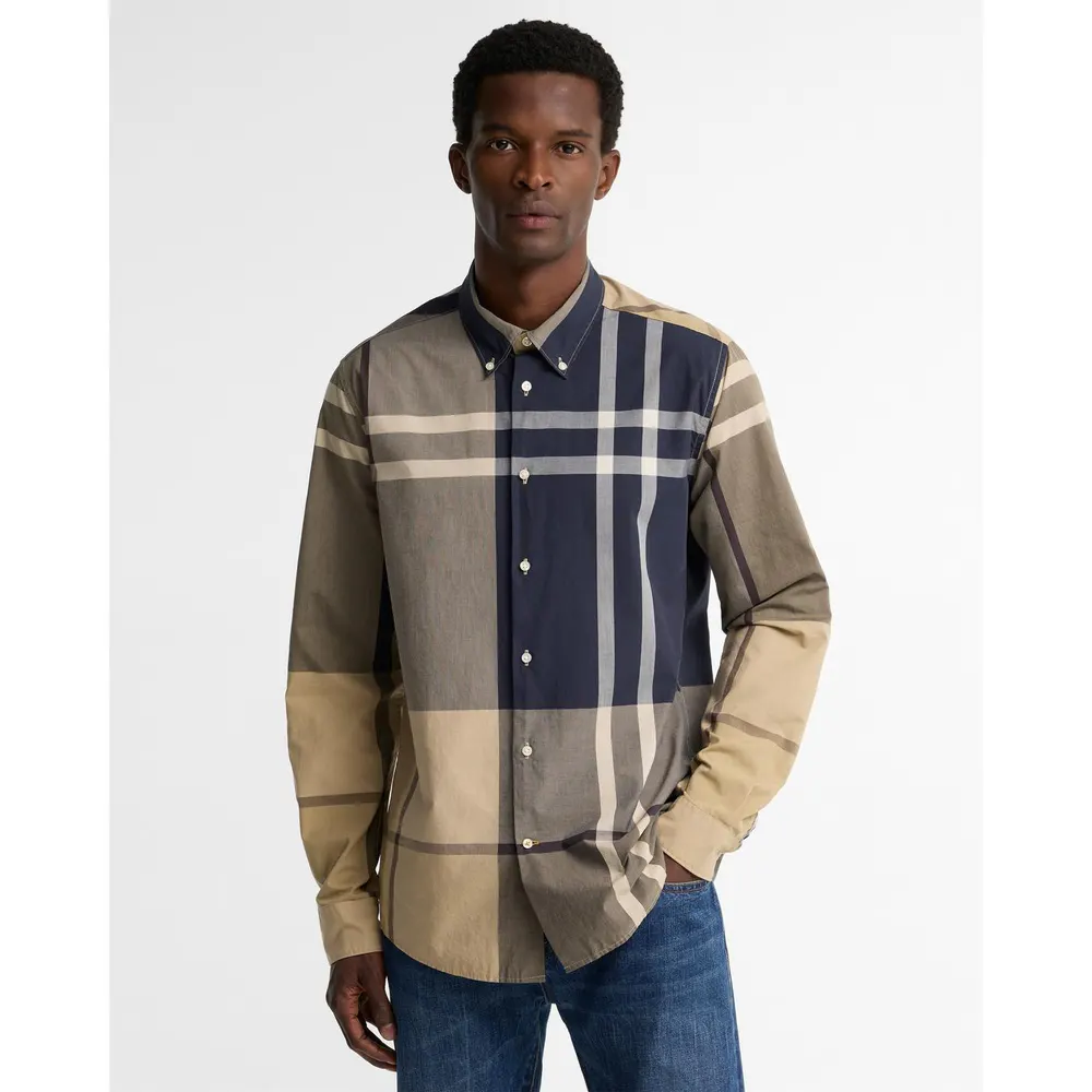 Barbour Men's Dunoon Cotton Tartan Long-Sleeve Tailored-Fit Patterned Shirt detail 3