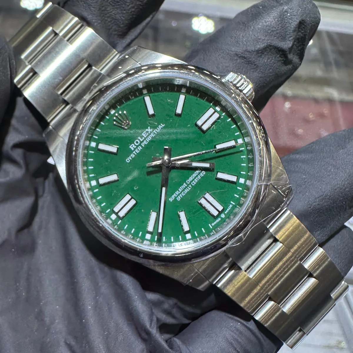 ANKUR - For Him WATCHES 2026 Rolex Oyster Perpetual 41mm | Oystersteel | Green Stick Dial – Watch