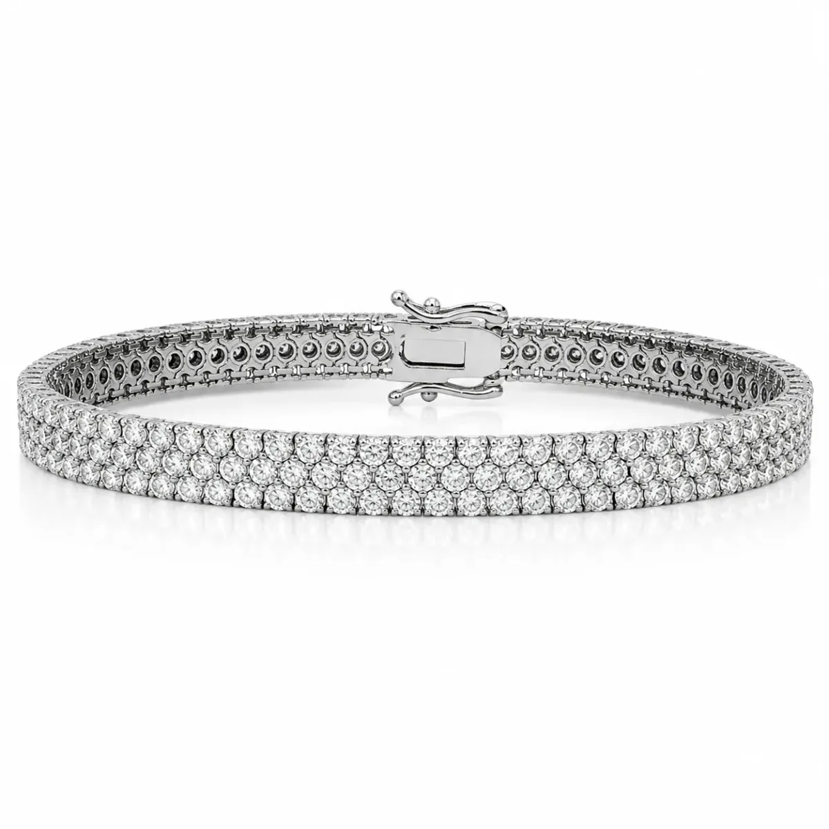AHMED - MOON JEWELRY Imperial Spark 3-Row Tennis Bracelet 71646 in Rose Gold – Bracelet