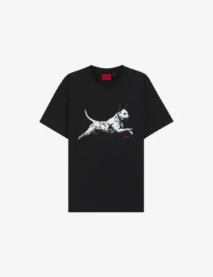 HUGO Dalmatian-Print Short-Sleeved Cotton-Jersey T-Shirt