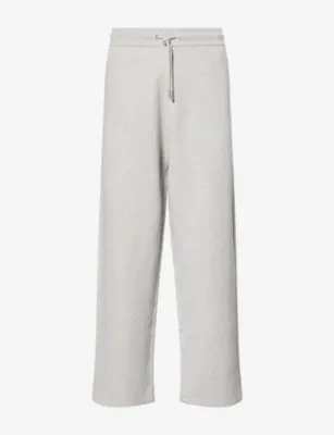 AMI PARIS ADC Logo Embroidered Cotton Jogging Bottoms - Gris Cendre Chine