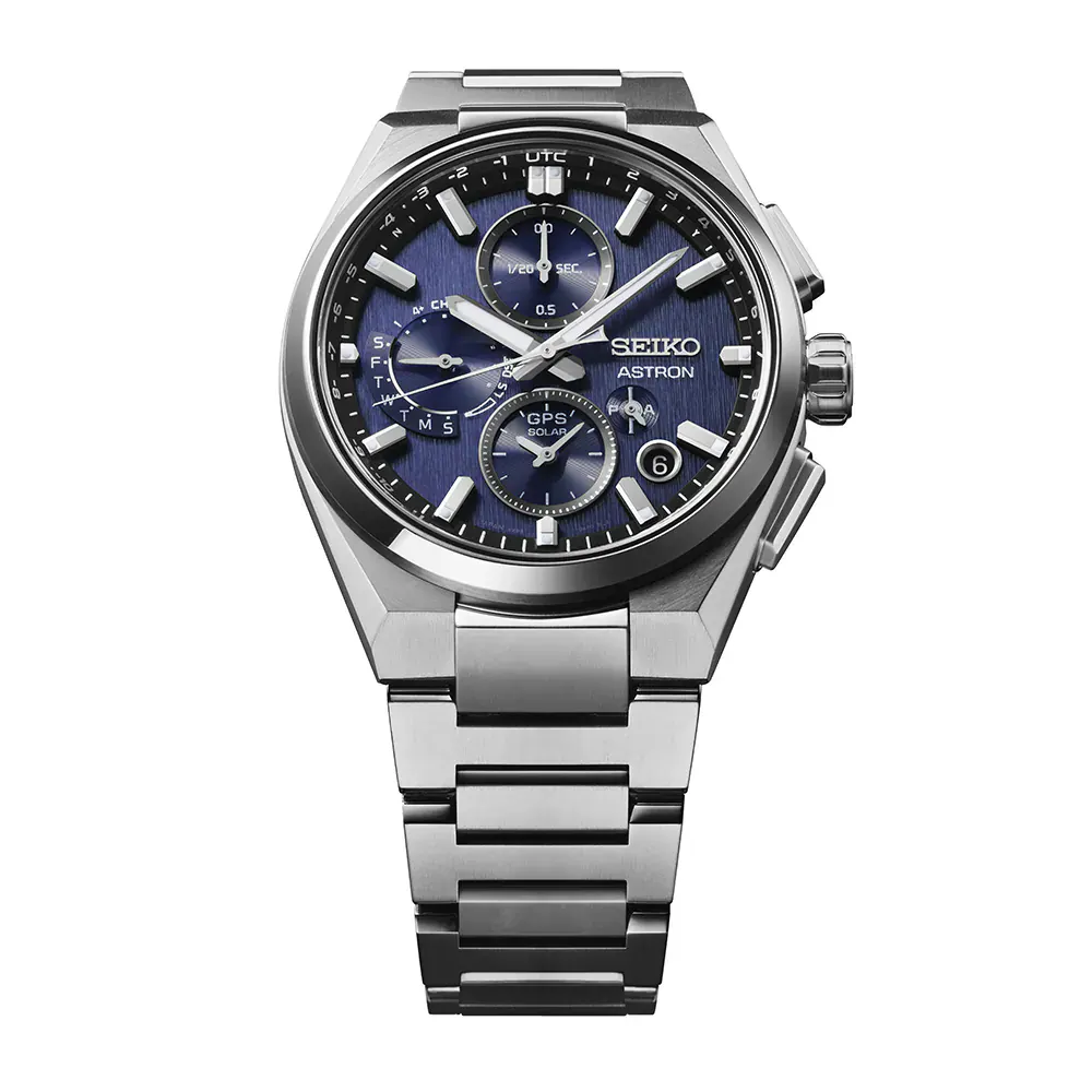 Seiko Prospex Astron GPS Solar 5X83 Dual-Time Chronograph 42mm Mens Watch Blue detail 3