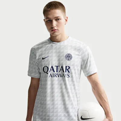 Nike Inter Milan Men's Nike Dri-FIT Football Pre-Match Top - White/Pure Platinum/Blue Void