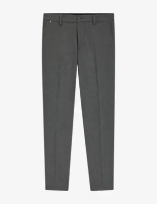 BOSS Tapered-Leg Slim-Fit Cotton-Blend Trousers - 33/30