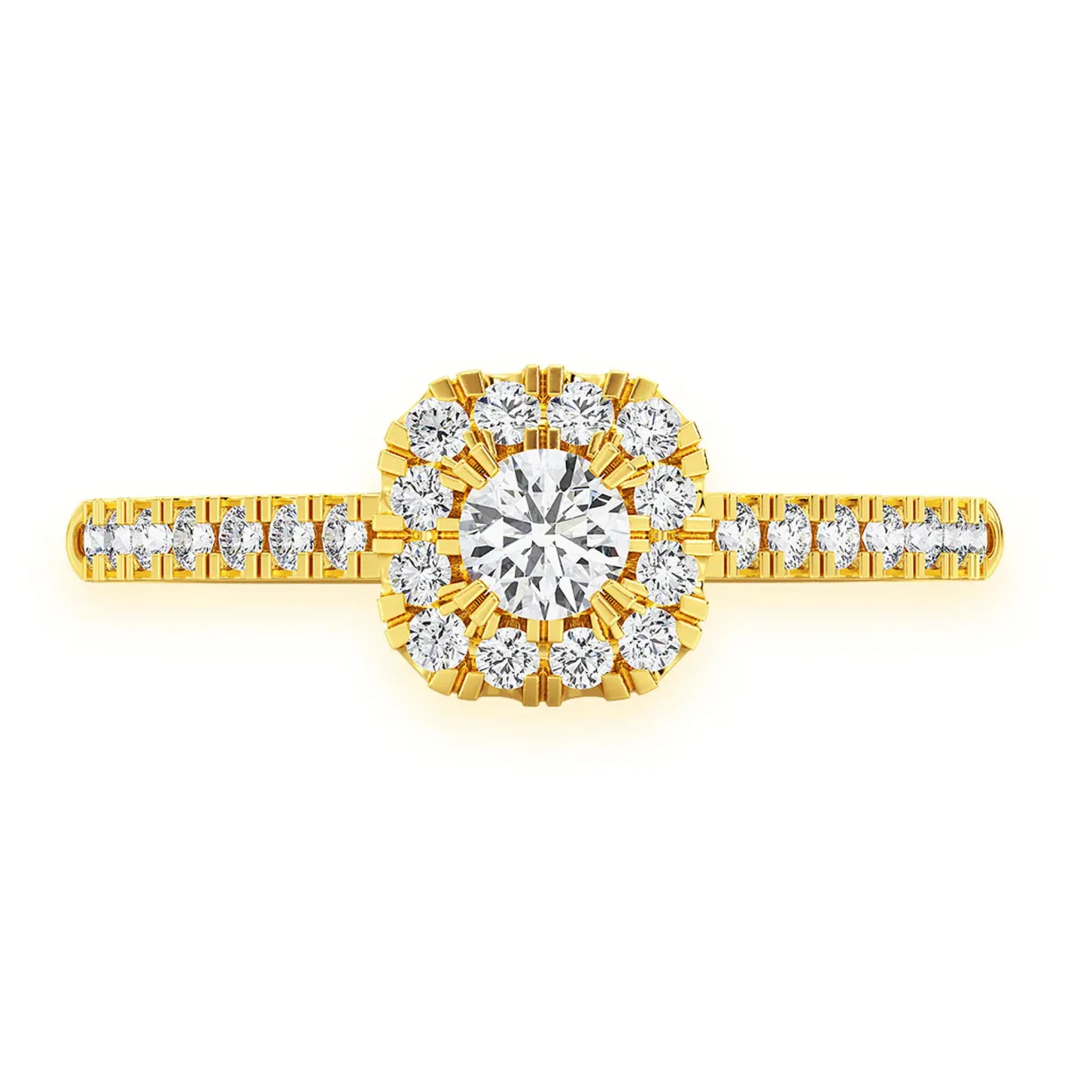 For Him Single Band Layered Square Diamond Engagement Ring in Rose Gold / Lab Grown Diamond – Ring