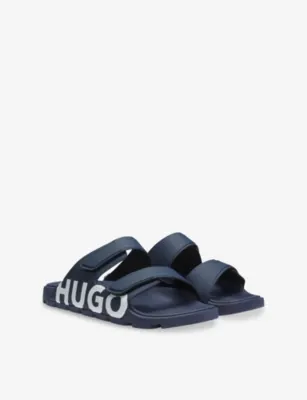HUGO Brand-Print Rubber Sliders - EUR 46 / 12 UK MEN detail 3