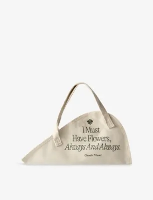 SOWVITAL Monet Quote Cotton Flower Tote Bag in WHITE – Mens | Tote bags