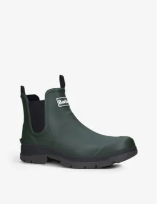 BARBOUR Nimbus logo-branded rubber ankle boots - EUR 46 / 12 UK MEN in MID GREEN, additional product view 3