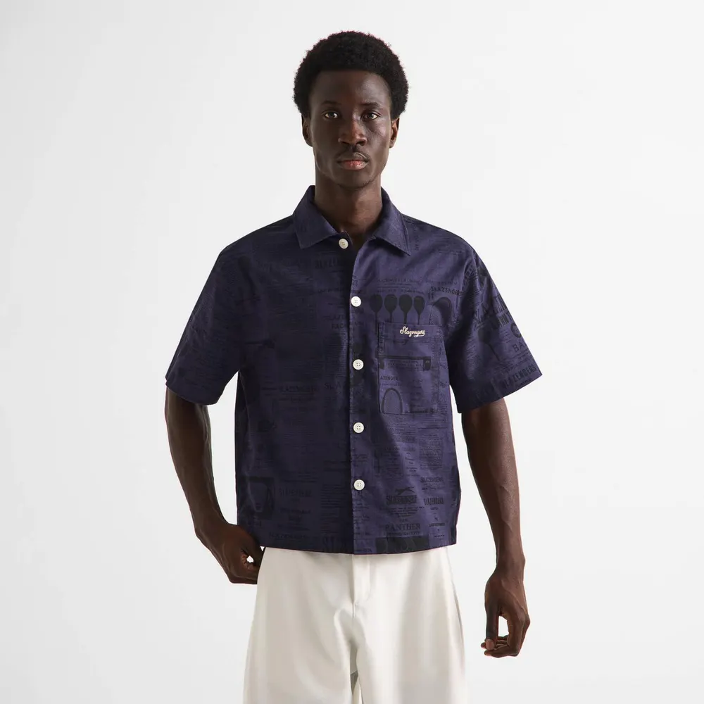 Slazenger Off-Court Off-Court Men’s Back Page Woven Shirt in Navy, additional product view 3