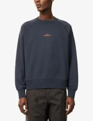 STONE ISLAND Splatter Compass Logo Cotton-Jersey Sweatshirt detail 3