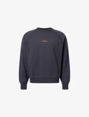STONE ISLAND Splatter Compass Logo Cotton-Jersey Sweatshirt
