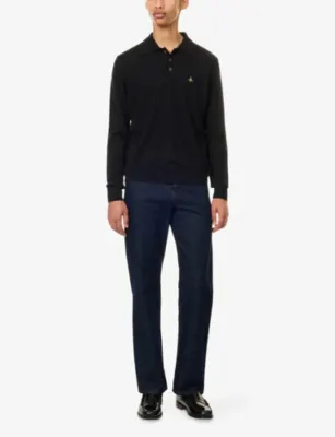 VIVIENNE WESTWOOD Mark Long-Sleeve Wool Polo Shirt detail 2