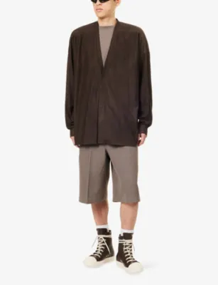 RICK OWENS Relaxed Larry Leather Shirt detail 2