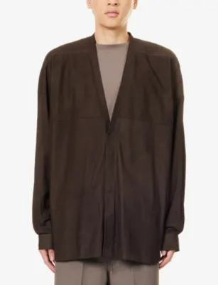 RICK OWENS Relaxed Larry Leather Shirt detail 3