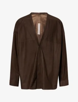 RICK OWENS Relaxed Larry Leather Shirt