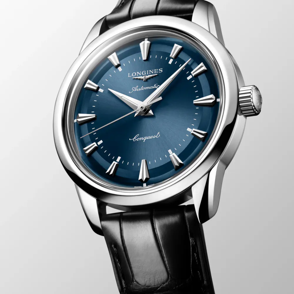 Longines Conquest Heritage 38mm Mens Watch Blue detail 3